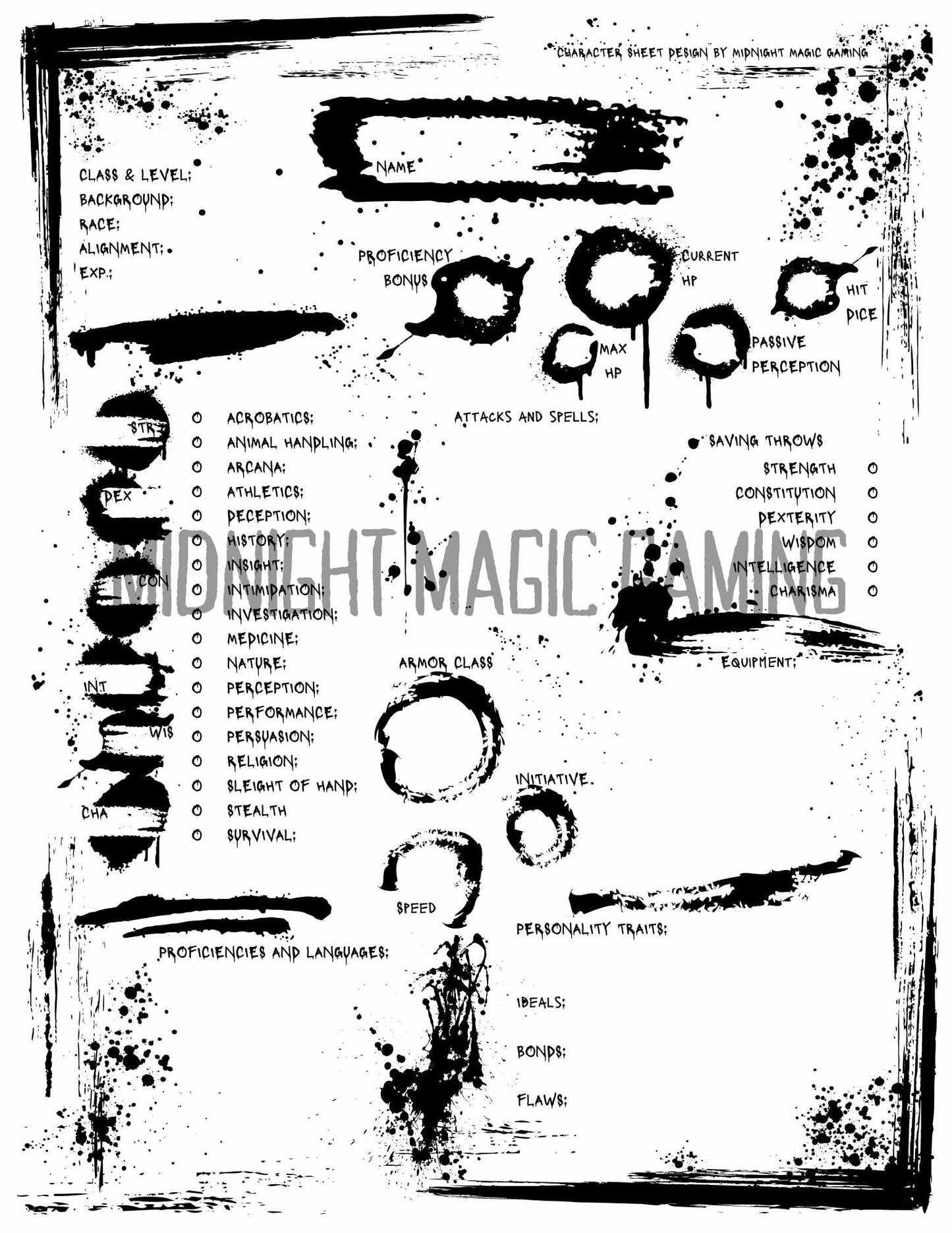 Barbarian Character Sheet - D&D 5th Edition