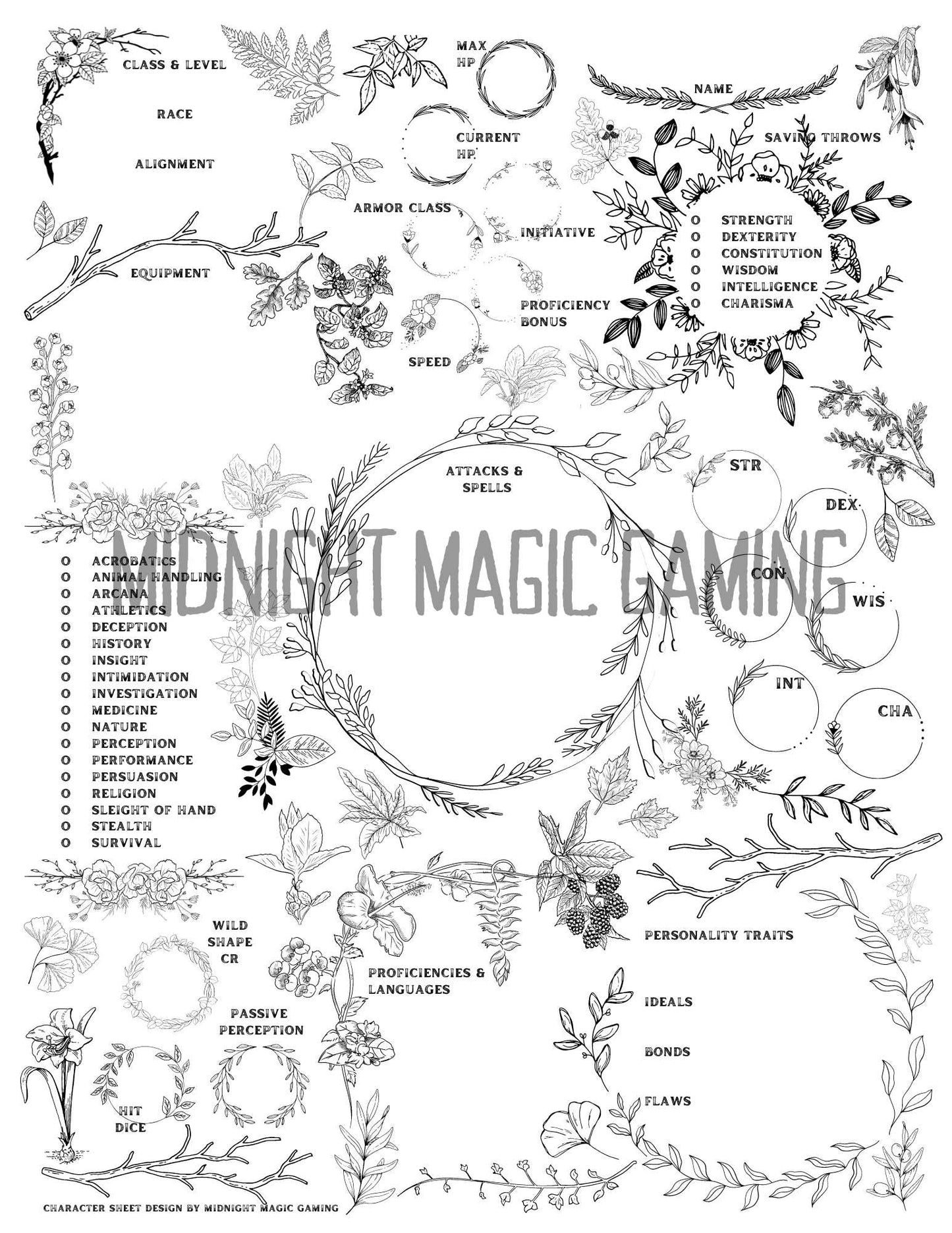 Druid Character Sheet - D&D 5th Edition