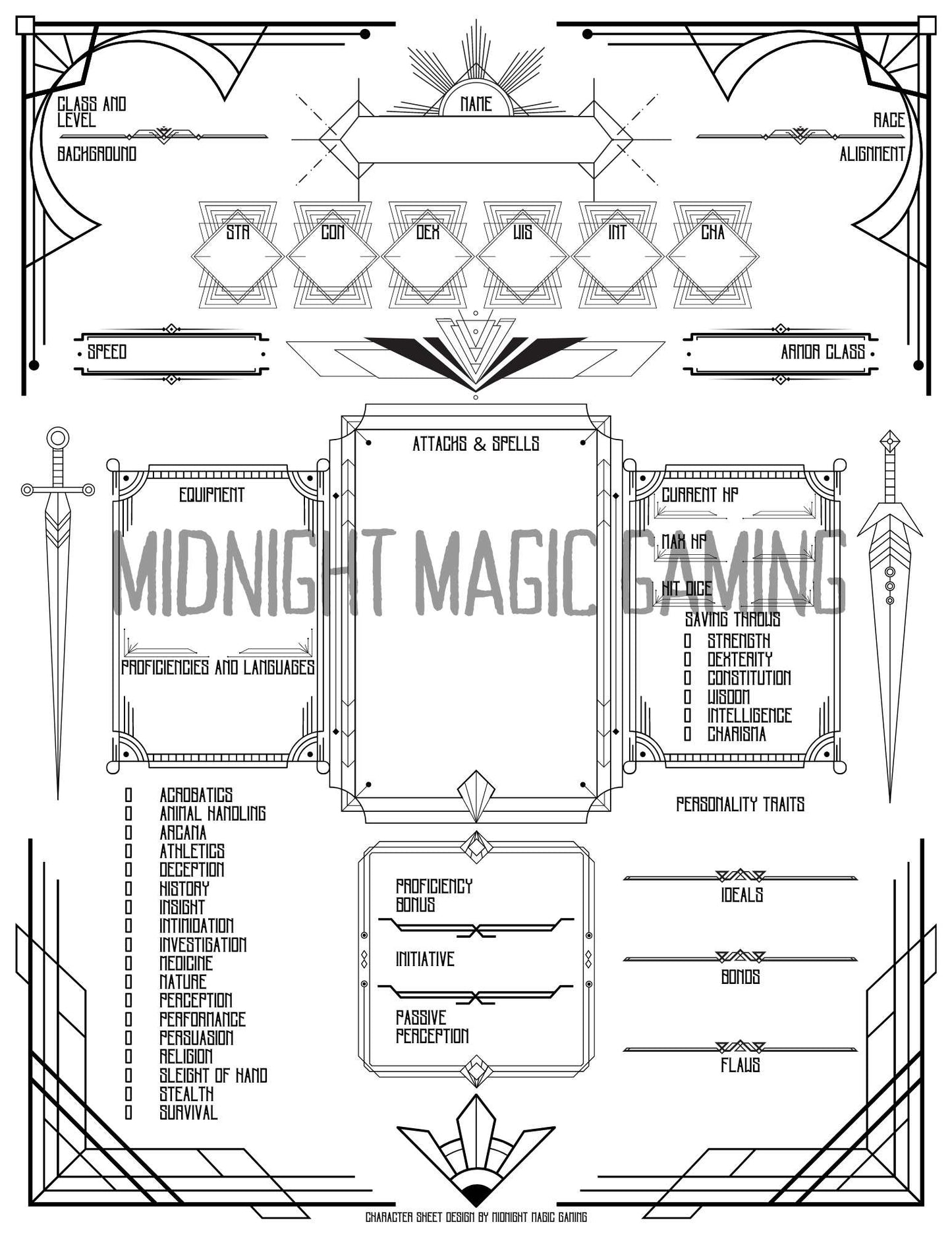 Paladin Character Sheet - D&D 5th Edition
