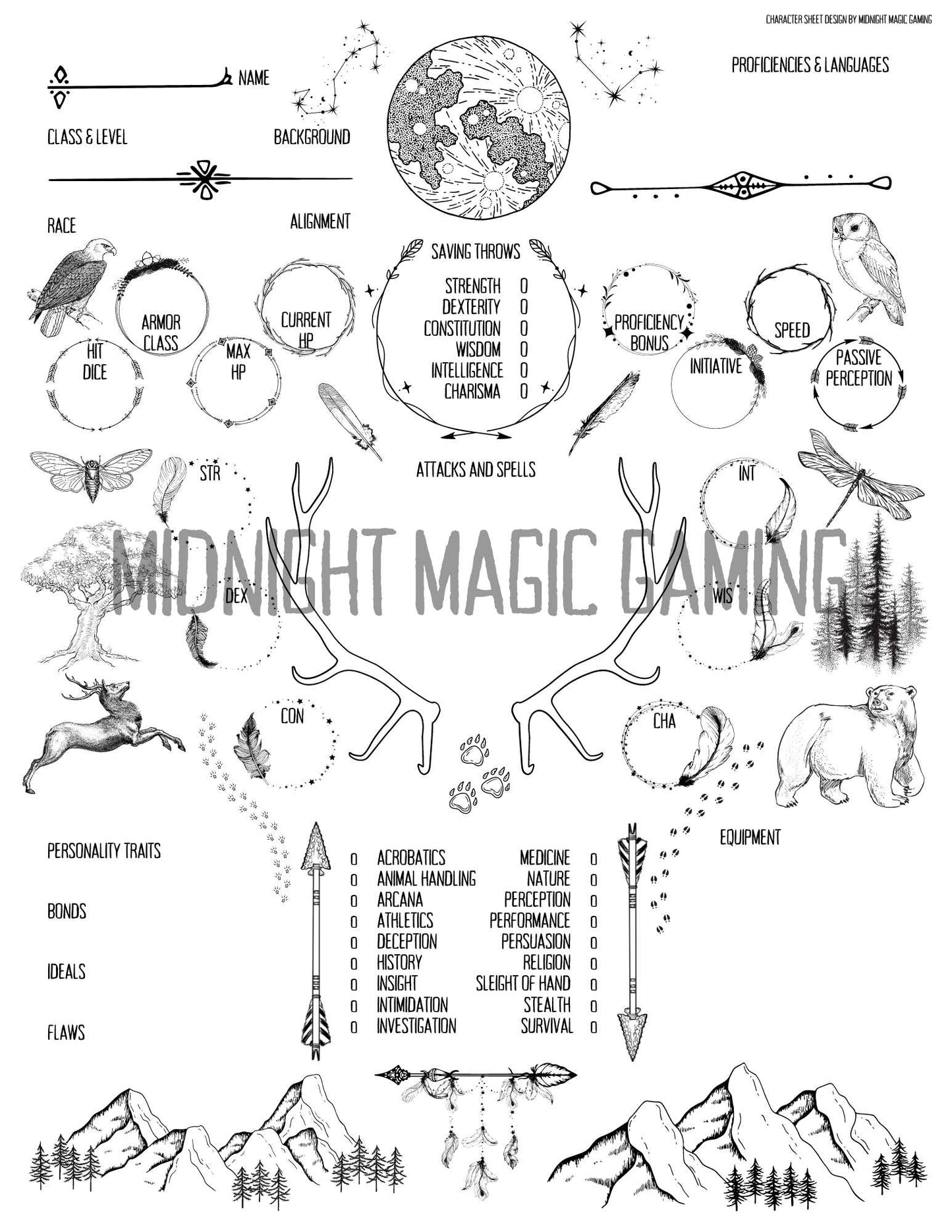 Ranger Character Sheet - D&D 5th Edition