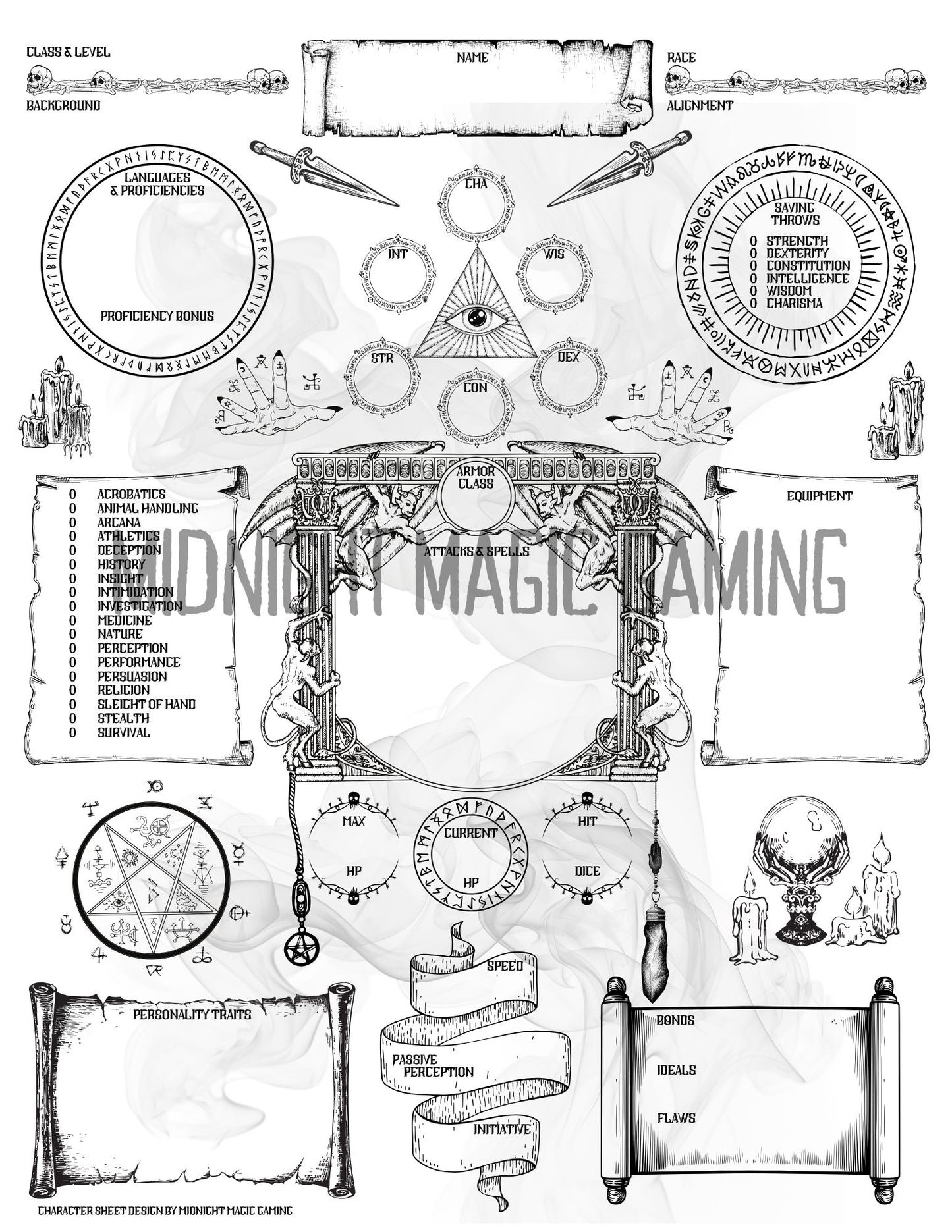 Warlock Character Sheet - D&D 5th Edition